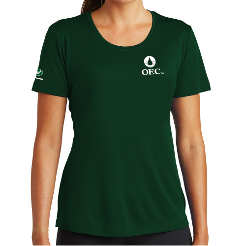  Womens Dark Green Performance Short Sleeve Tee - OEC