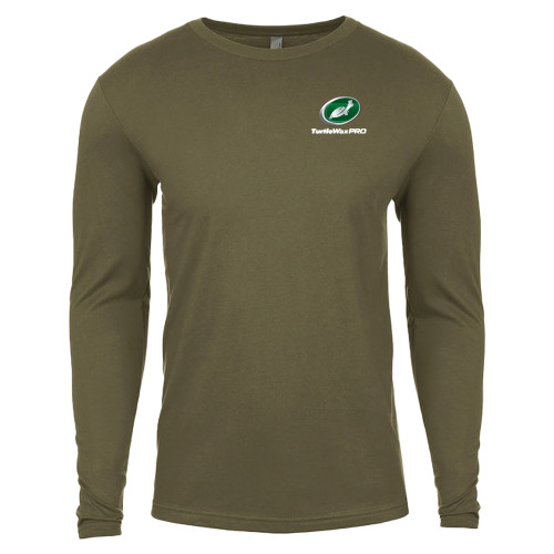  Next Level Military Green Cotton Long Sleeve Tee - Turtle Wax Pro