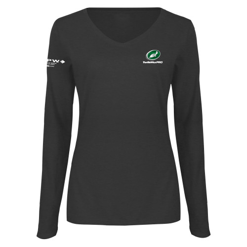  Womens Dark Heather Long Sleeve V Neck Tee  - Turtle Wax Pro