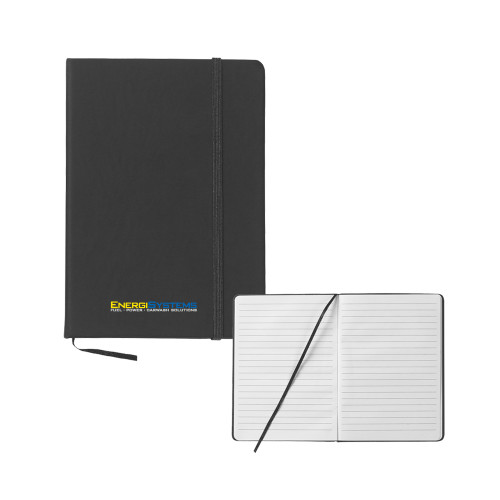  5x7 Black Hard Cover Journal - EnergiSystems Wordmark with Tagline