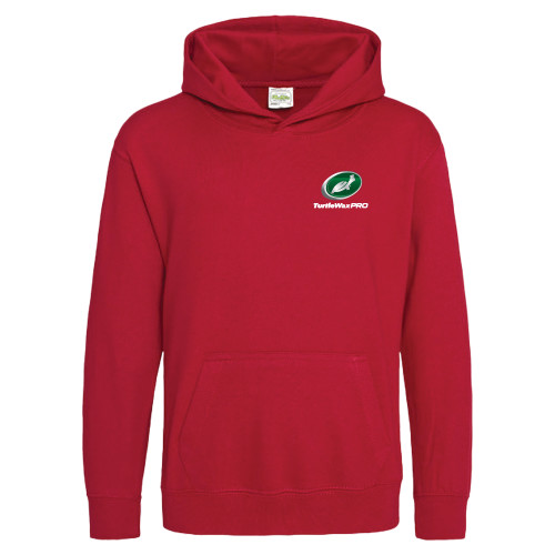  Just Hoods Youth Fire Red College Fleece Pullover Hoodie - Turtle Wax Pro