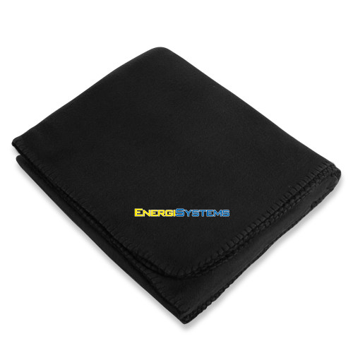  Black Arctic Fleece Blanket - EnergiSystems Wordmark