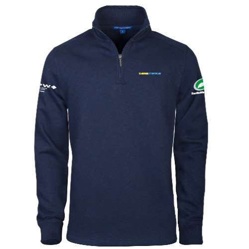  Navy Slub Fleece 1/4 Zip Pullover - EnergiSystems Wordmark