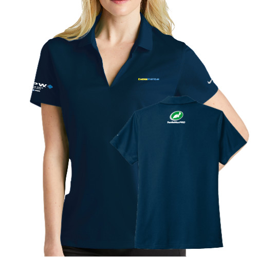  Nike Womens Navy Dri Fit Micro Pique Polo - EnergiSystems Wordmark