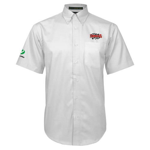  White Twill Button Down Short Sleeve - Protect It Embroidery