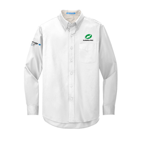  White Twill Button Down Long Sleeve - Turtle Wax Pro Flat