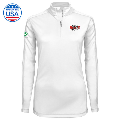  Syntrel Womens White Interlock 1/4 Zip - Protect It Embroidery