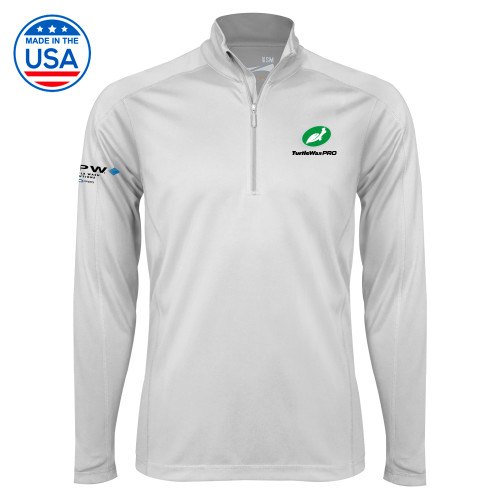  Syntrel White Interlock 1/4 Zip - Turtle Wax Pro Flat