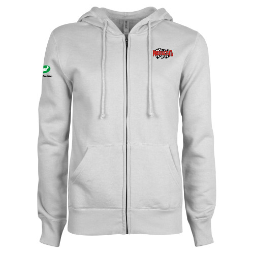  ENZA Womens White Fleece Full Zip Hoodie - Protect It Embroidery