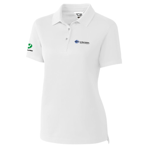  C&B Womens White Advantage Polo - Advance Car Wash Solutions