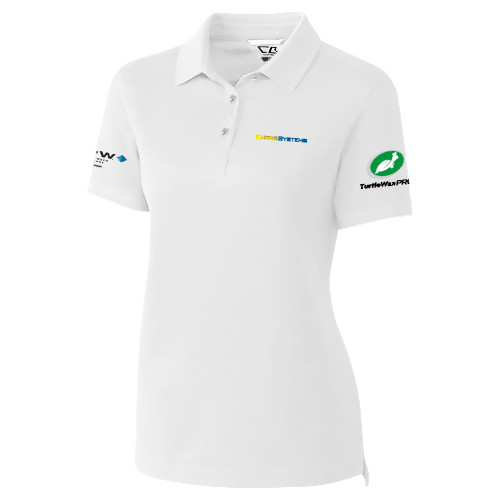  C&B Womens White Advantage Polo - EnergiSystems Wordmark