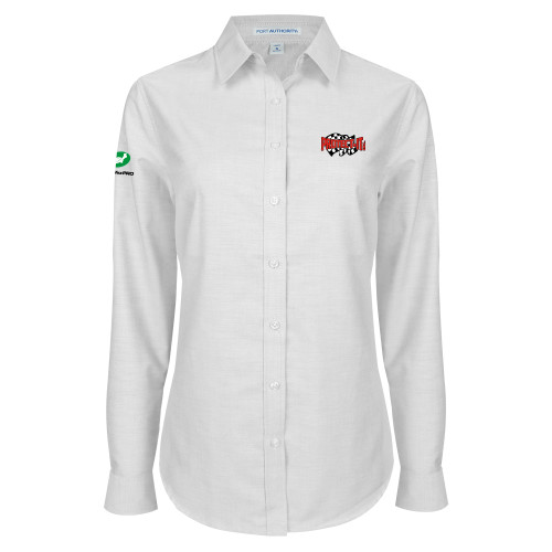  Womens White Oxford Shirt - Protect It Embroidery