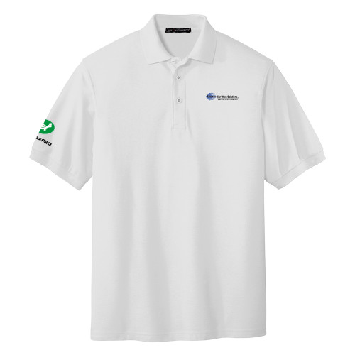 White Silk Touch Polo - Advance Car Wash Solutions