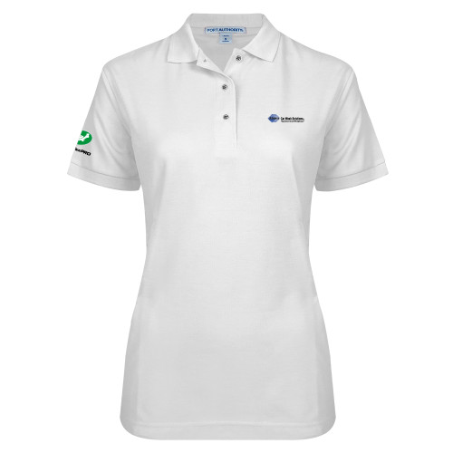  Womens Silk Touch White Pique Polo - Advance Car Wash Solutions