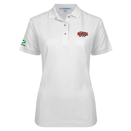  Womens Silk Touch White Pique Polo - Protect It Embroidery