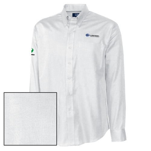  Cutter & Buck Nailshead Long Sleeve Button Down White - Advance Car Wash Solutions