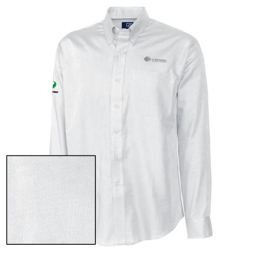  Cutter & Buck Nailshead Long Sleeve Button Down White - Advance Car Wash Solutions