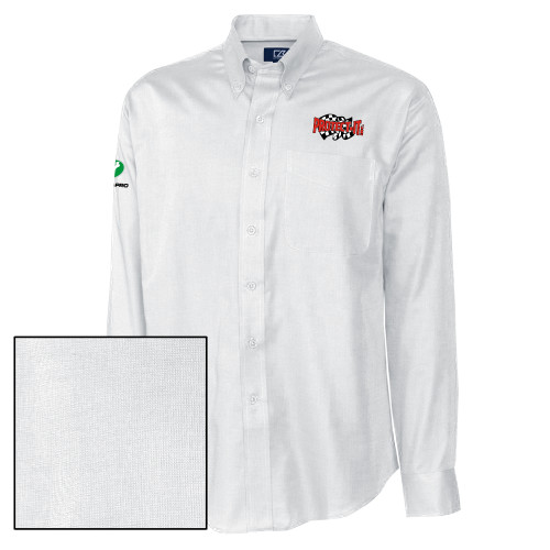 Cutter & Buck Nailshead Long Sleeve Button Down White - Protect It Embroidery