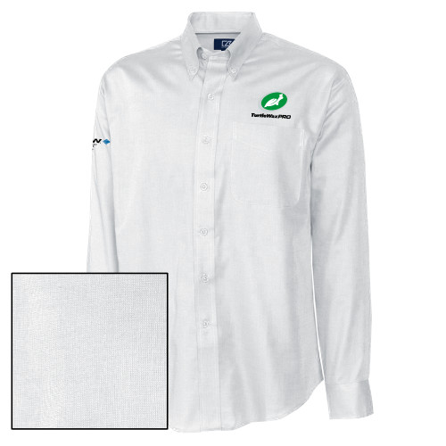  Cutter & Buck Nailshead Long Sleeve Button Down White - Turtle Wax Pro Flat