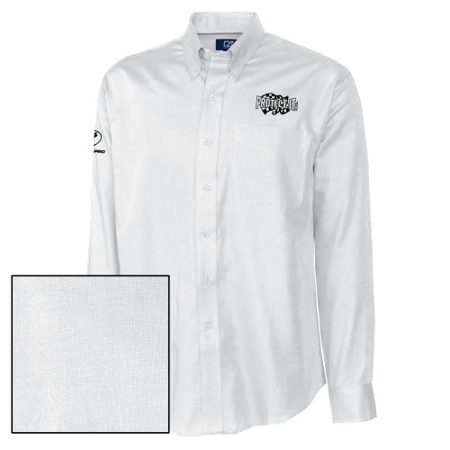  Cutter & Buck Nailshead Long Sleeve Button Down White - Protect It