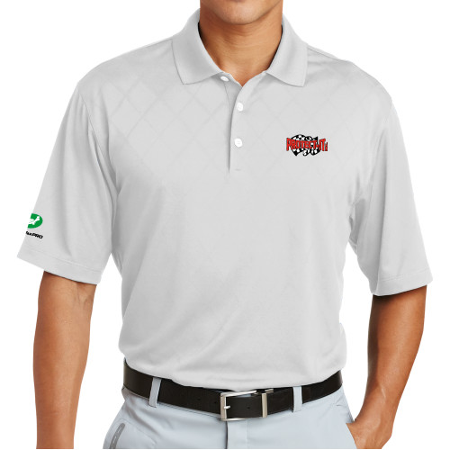  Nike Dri Fit White Cross Over Texture Polo - Protect It Embroidery