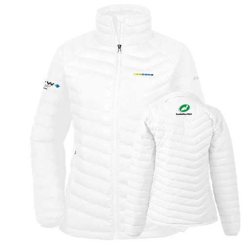  Columbia Womens White Powder Lite Jacket - EnergiSystems Wordmark