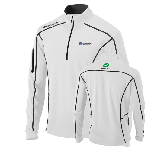  Columbia White Omni Wick Shotgun 1/4 Zip - Advance Car Wash Solutions