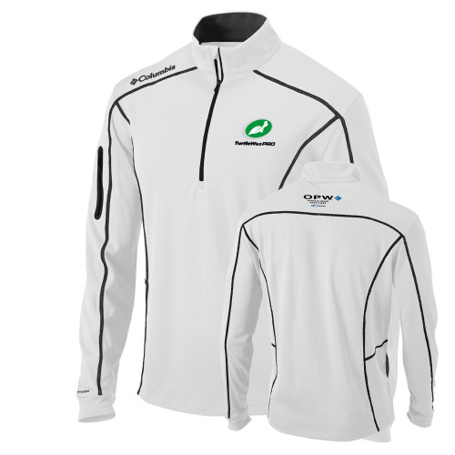  Columbia White Omni Wick Shotgun 1/4 Zip - Turtle Wax Pro Flat