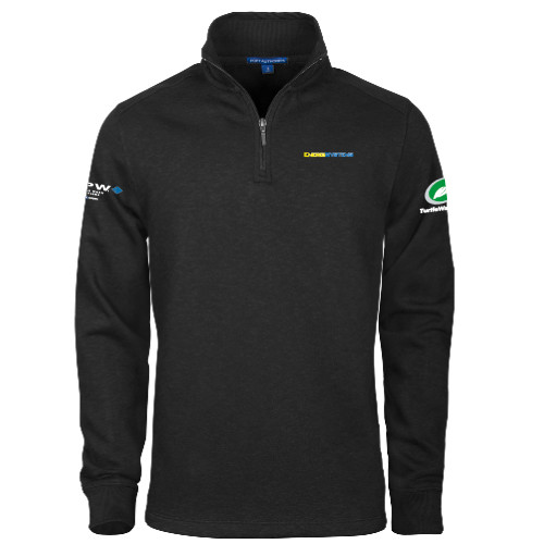  Black Slub Fleece 1/4 Zip Pullover - EnergiSystems Wordmark