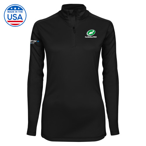  Syntrel Womens Black Interlock 1/4 Zip - Turtle Wax Pro Flat