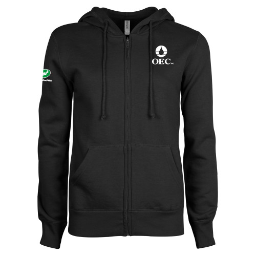  ENZA Womens Black Fleece Full Zip Hoodie - OEC