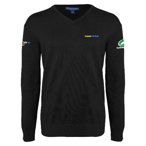  Black VNeck Sweater - EnergiSystems Wordmark