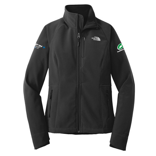  The North Face Womens Black Apex Barrier Softshell Jacket - Turtle Wax Pro Flat
