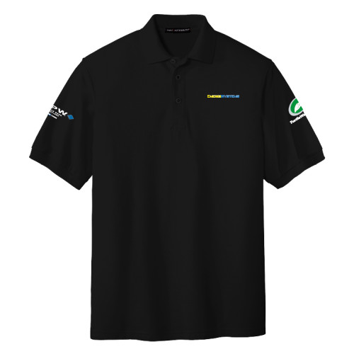  Black Silk Touch Polo - EnergiSystems Wordmark