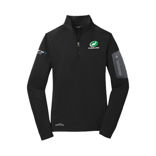  Eddie Bauer Womens Black 1/2 Zip Performance Fleece - Turtle Wax Pro Flat