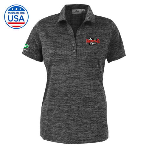  Womens Charcoal Honeycomb Jacquard Polo - Protect It Embroidery