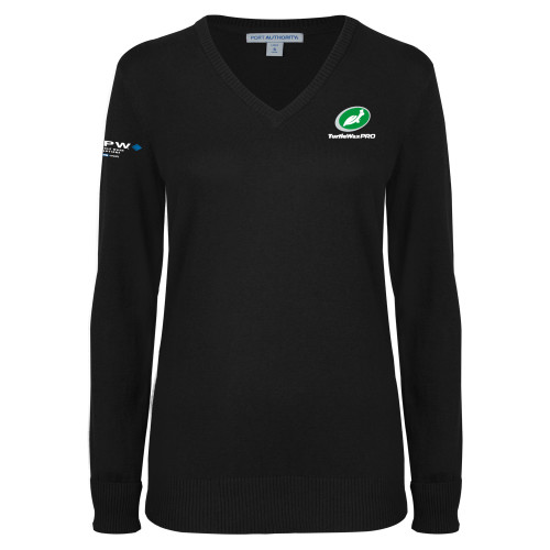  Womens Black VNeck Sweater - Turtle Wax Pro Flat