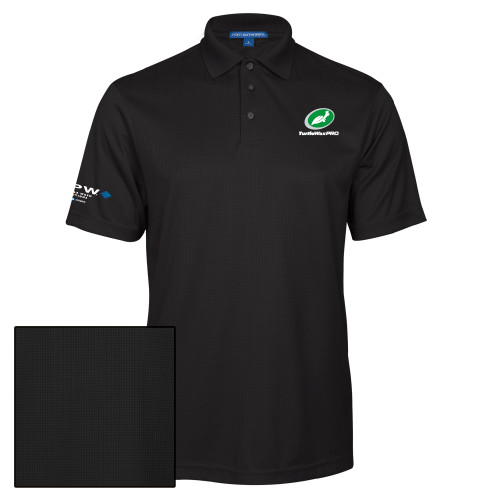  Black Performance Fine Jacquard Polo - Turtle Wax Pro Flat