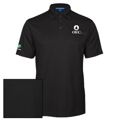 Black Performance Fine Jacquard Polo - OEC