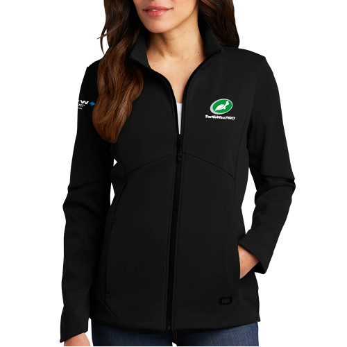  OGIO Womens Black Exaction Softshell Jacket - Turtle Wax Pro Flat