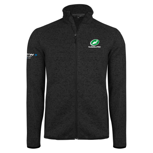  Black Heather  Sweater Fleece Jacket - Turtle Wax Pro Flat