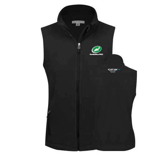  Womens Black Fleece Full Zip Vest - Turtle Wax Pro Flat