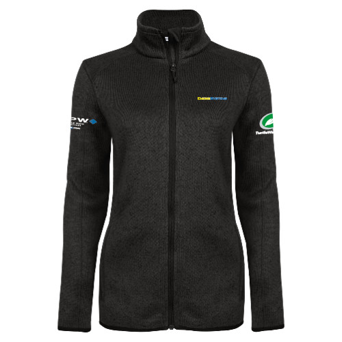  Womens Black Heather Fleece Jacket - EnergiSystems Wordmark