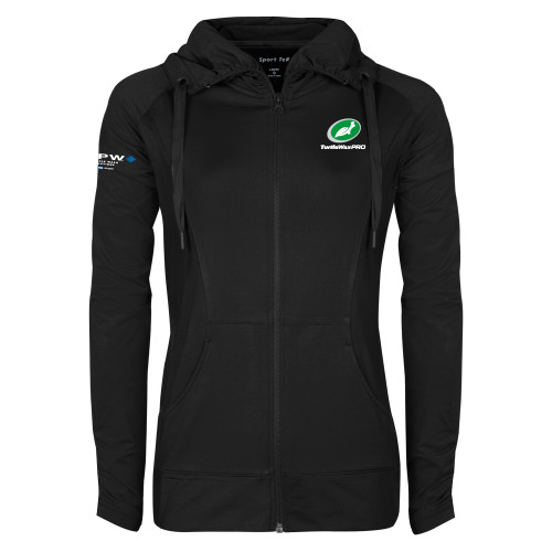  Womens Black Sport Wick Stretch Full Zip Jacket - Turtle Wax Pro Flat