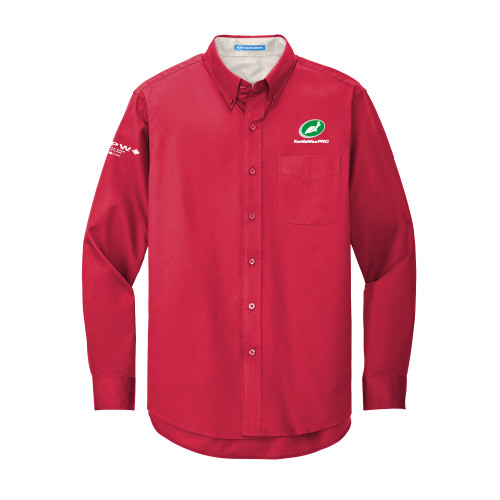  Red Twill Button Down Long Sleeve - Turtle Wax Pro Flat
