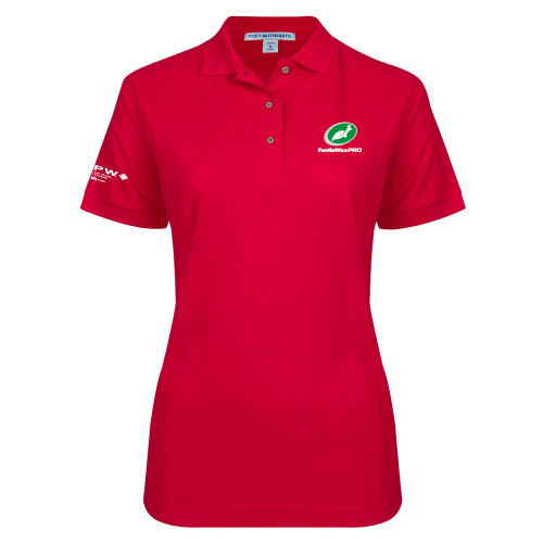  Womens Silk Touch Red Pique Polo - Turtle Wax Pro Flat