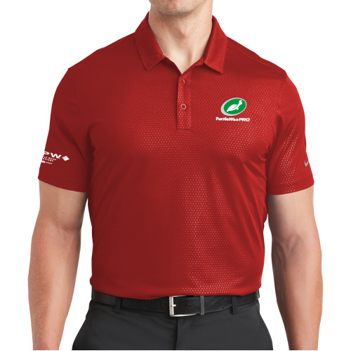  Nike Red Dri Fit Embossed Tri Blade Polo - Turtle Wax Pro Flat