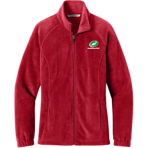  Womens Red Fleece Full Zip Jacket - Turtle Wax Pro Flat