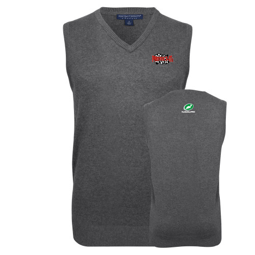  Charcoal VNeck Sweater Vest - Protect It Embroidery