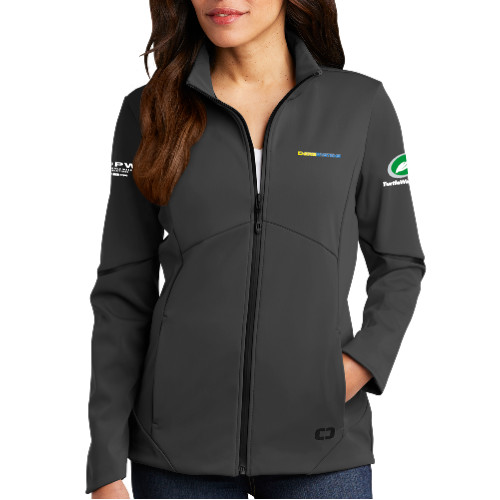  OGIO Womens Charcoal Exaction Softshell Jacket - EnergiSystems Wordmark